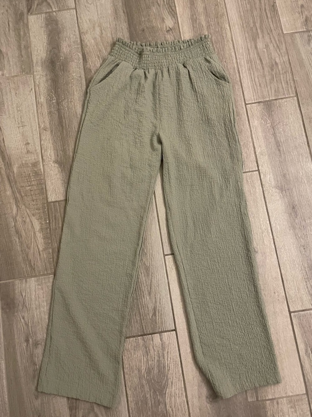 Better/Together elastic waist gauze pants Sz M, sage green